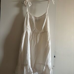 White babydoll Sleeveless Cami Dress with Tie Straps (100% cotton) NEVER WORN